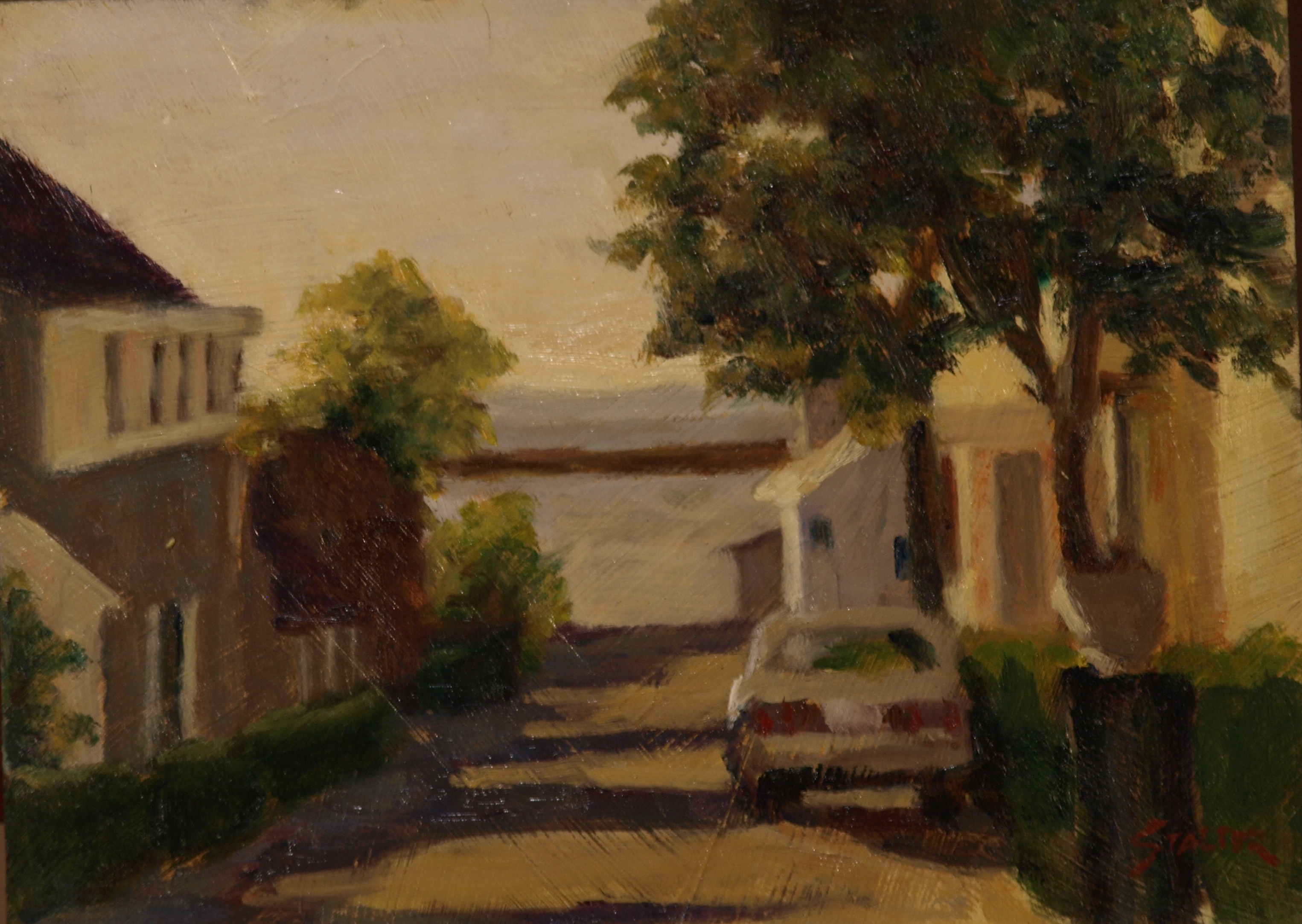 Provincetown Street, Oil on Panel, 9 x 12 Inches, by Richard Stalter, $225