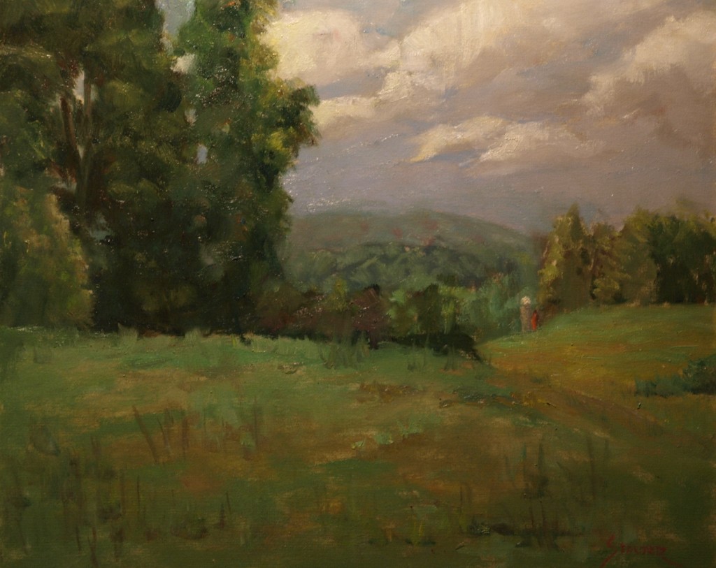 Across the Valley, Oil on Canvas, 20 x 24 Inches, by Richard Stalter, $650
