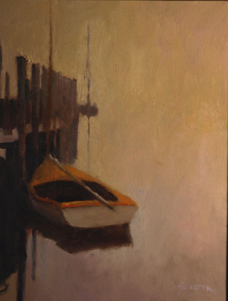 Foggy Day - Dockside, Oil on Canvas, 16 x 20 Inches, by Richard Stalter, $650