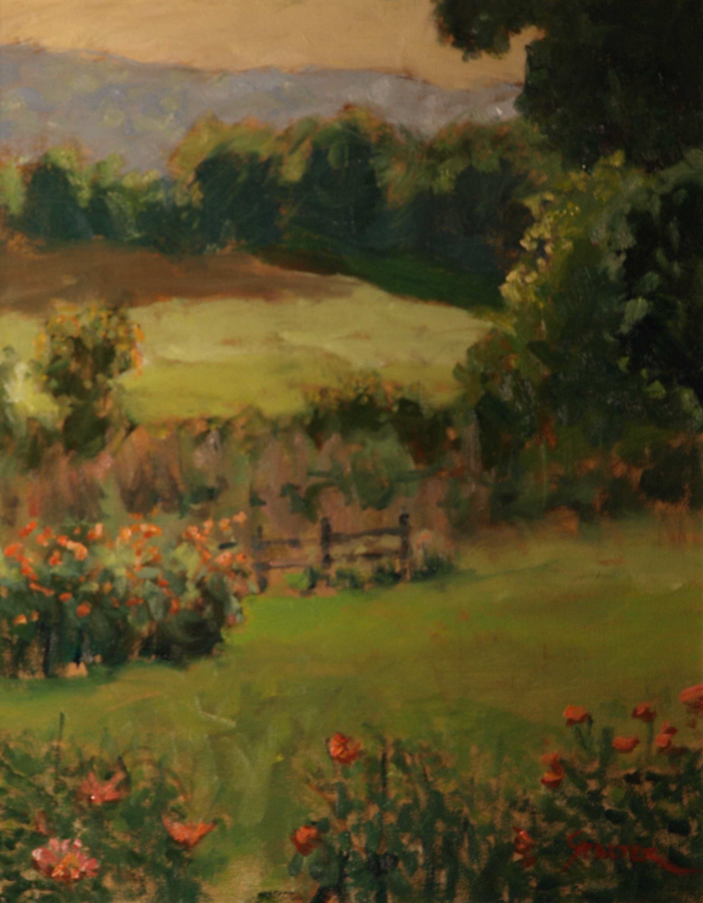 Fields at Sullivan Farms, Oil on Canvas, 20 x 26 Inches, by Richard Stalter, $650