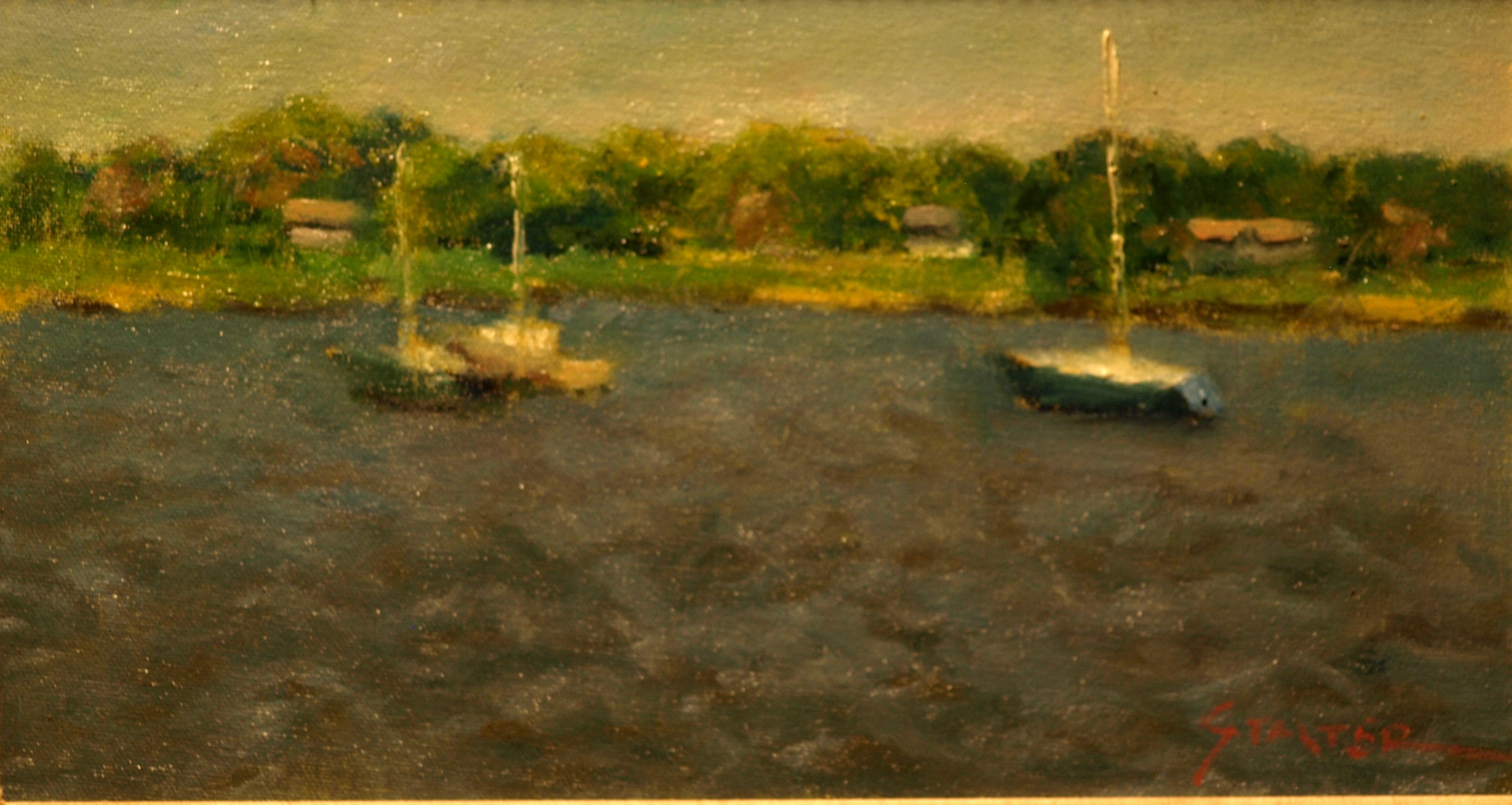 Choppy Waters, Oil on Canvas on Panel, 8 x 14 Inches, by Richard Stalter, $225