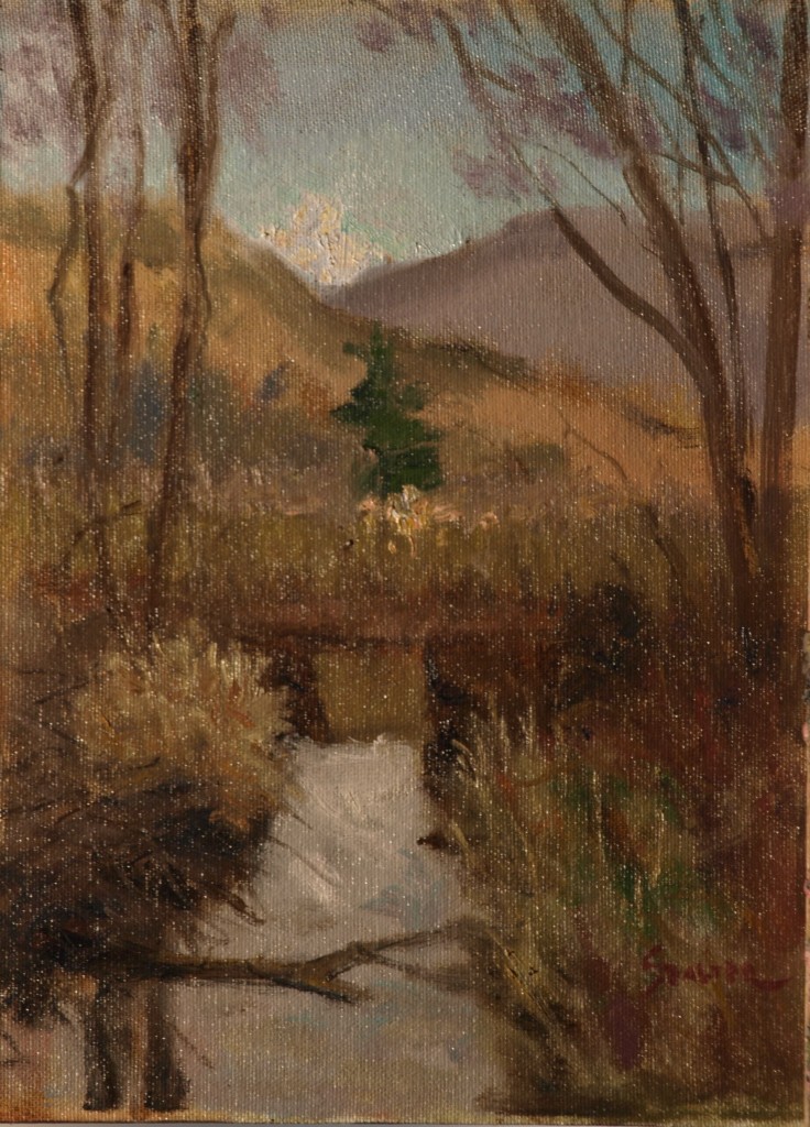Austin's Marsh - Late Autumn, Oil on Canvas on Panel, 12 x 9 Inches, by Richard Stalter, $225