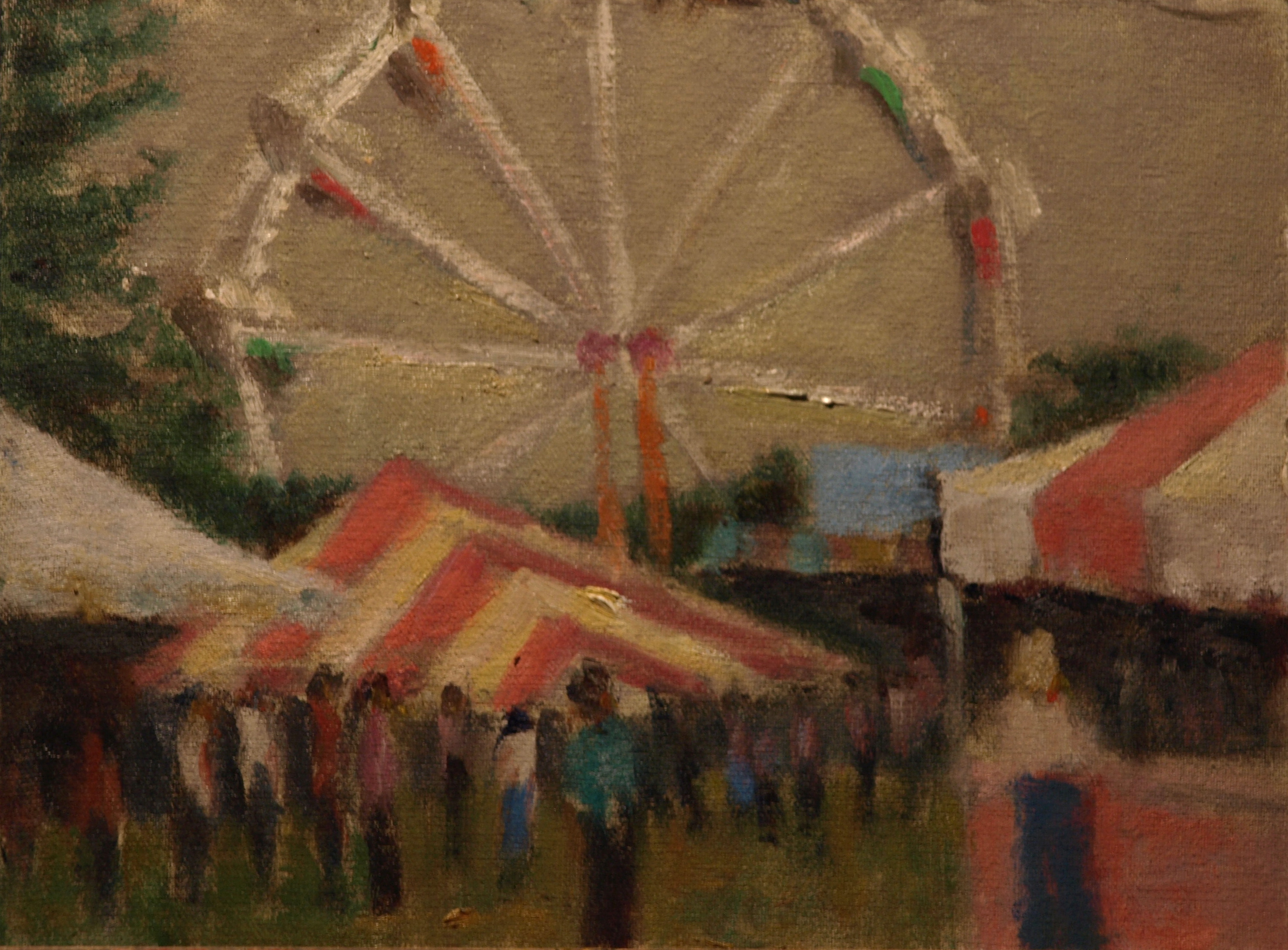 Ferris Wheel, Oil on Canvas on Panel, 9 x 12 Inches, by Richard Stalter, $225