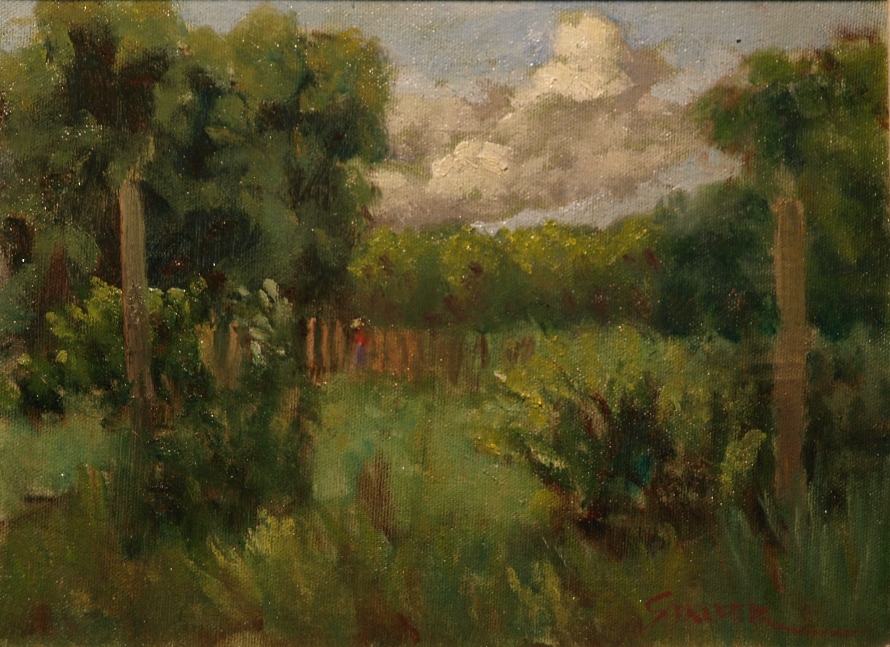 Megan Haney's Farm, Oil on Canvas on Panel, 9 x 12 Inches, by Richard Stalter, $225