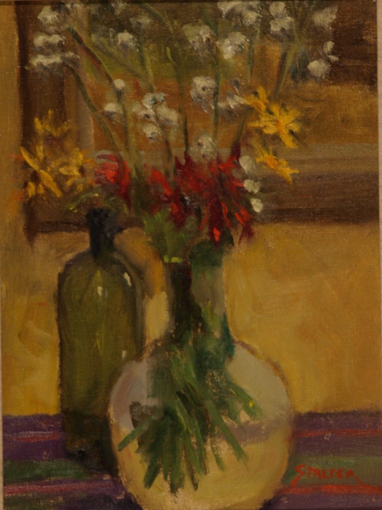 Still Life - Green Bottle, Oil on Canvas on Panel, 12 x 9 Inches, by Richard Stalter, $225