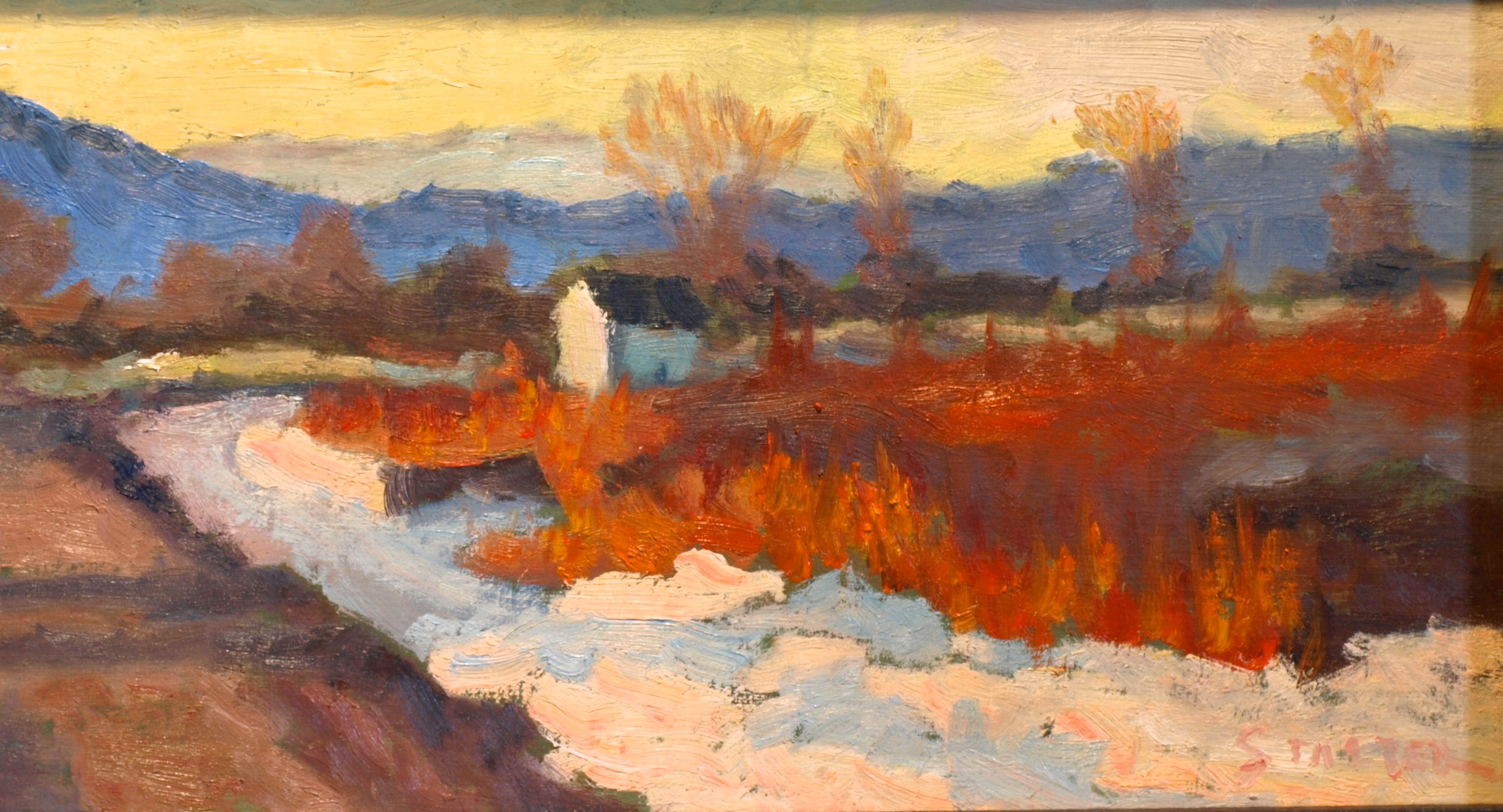 Brilliant Winter Day, Oil on Canvas on Panel, 8 x 14 Inches, by Richard Stalter, $220