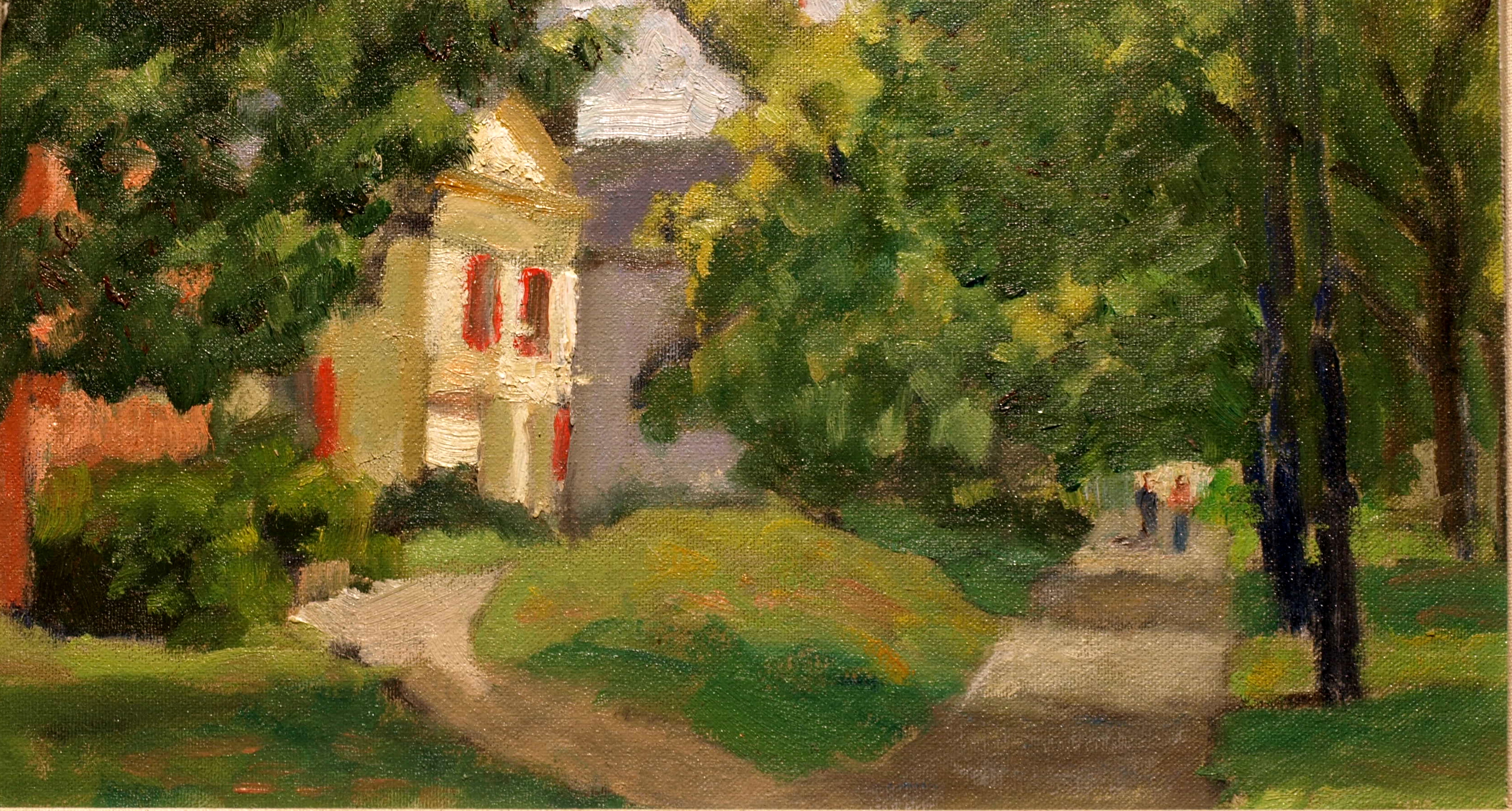 Midsummer in New Milford, Oil on Canvas on Panel, 8 x 14 Inches, by Richard Stalter, $220