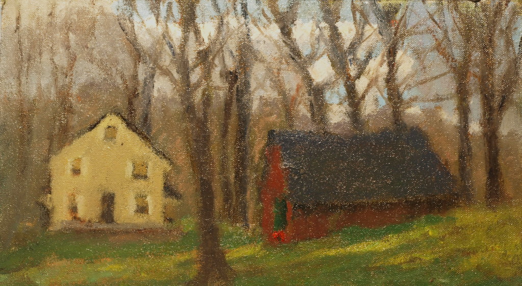 The Edelson Place, Oil on Canvas on Panel, 8 x 14 Inches, by Richard Stalter, $225