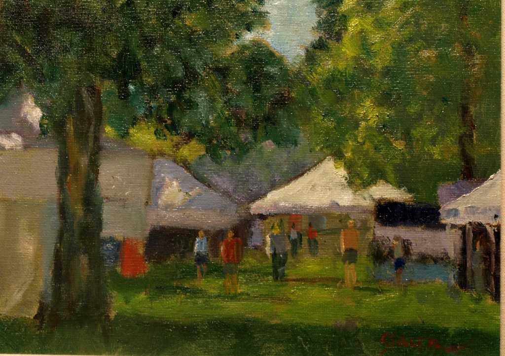 New Milford Fair Days, Oil on Canvas on Panel, 9 x 12 Inches, by Richard Stalter, $220