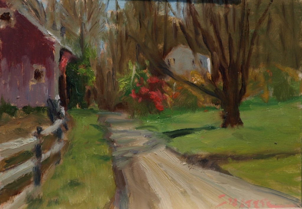 Bright Fall Day, Oil on Canvas on Panel, 9 x 12 Inches, by Richard Stalter, $225