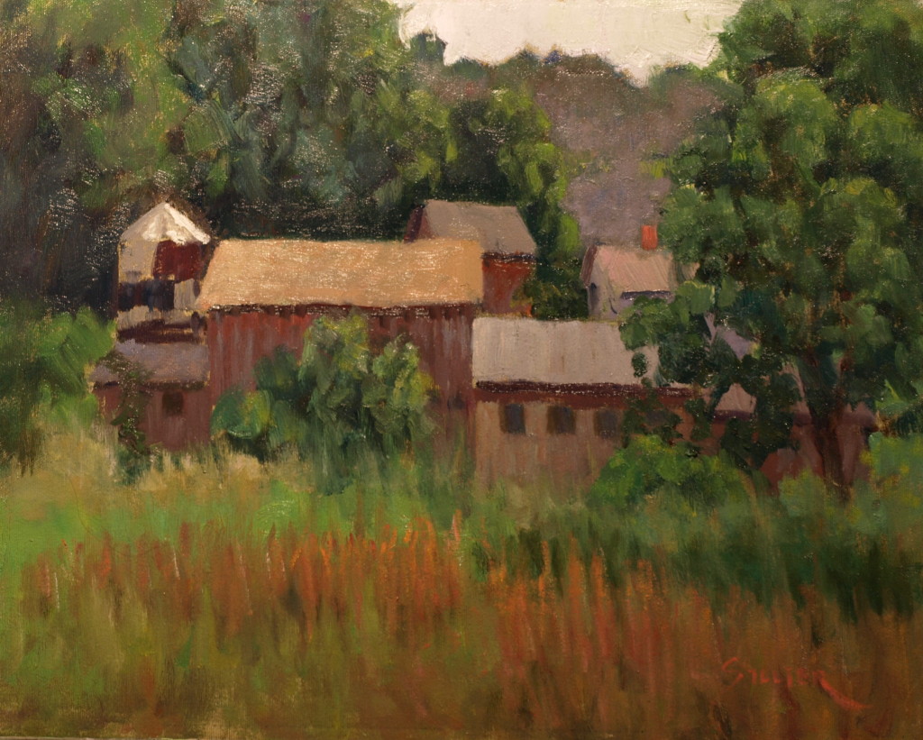 Farm on Mud Pond Road, Oil on Canvas, 16 x 20 Inches, by Richard Stalter, $450