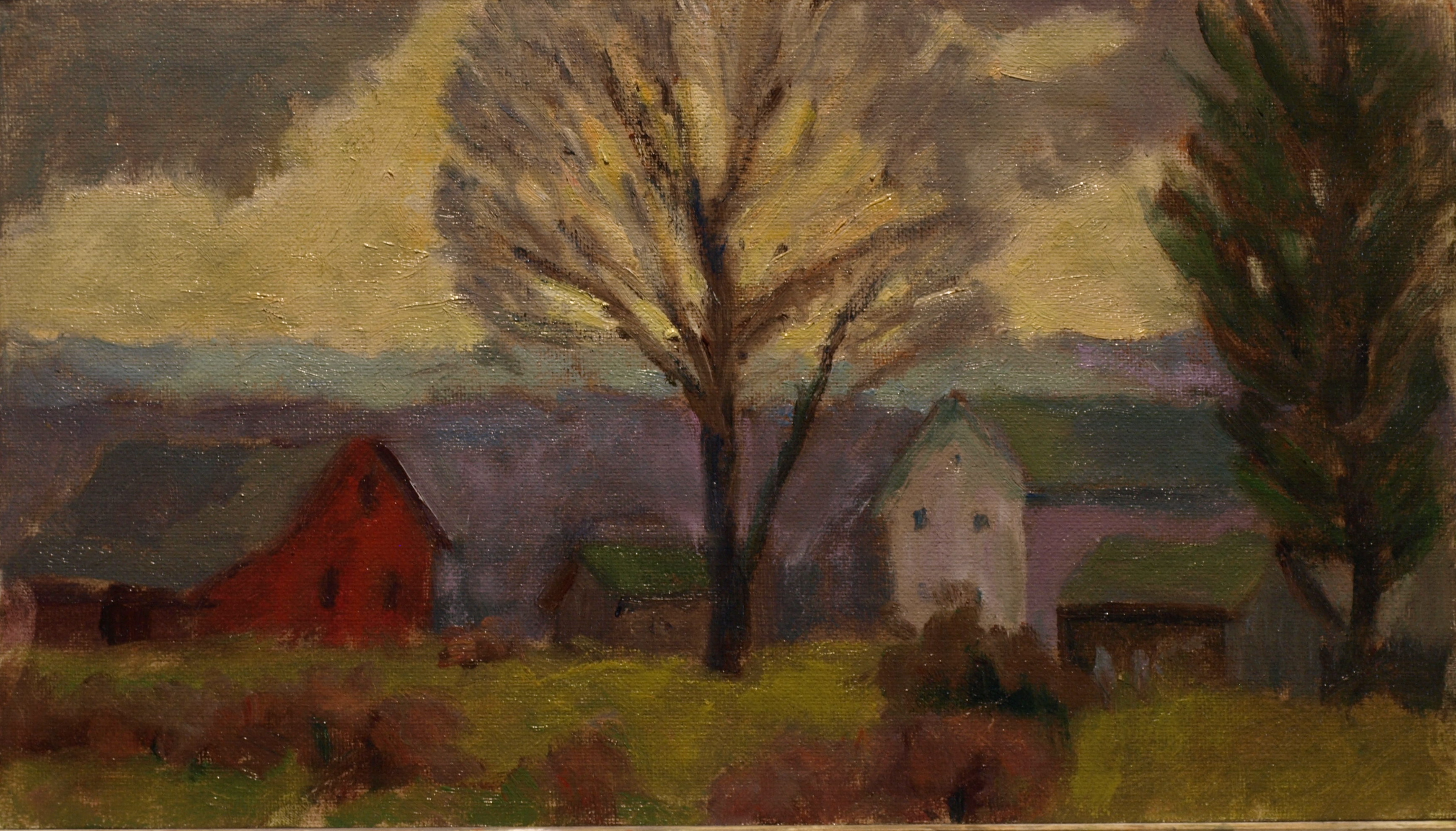 Autumn Evening, Oil on Canvas on Panel, 8 x 14 Inches, by Richard Stalter, $220