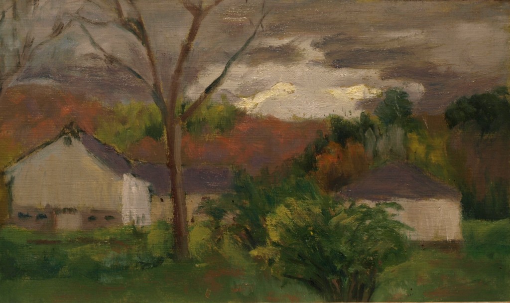 Storm Clouds, Oil on Canvas on Panel, 8 x 14 Inches, by Richard Stalter, $220