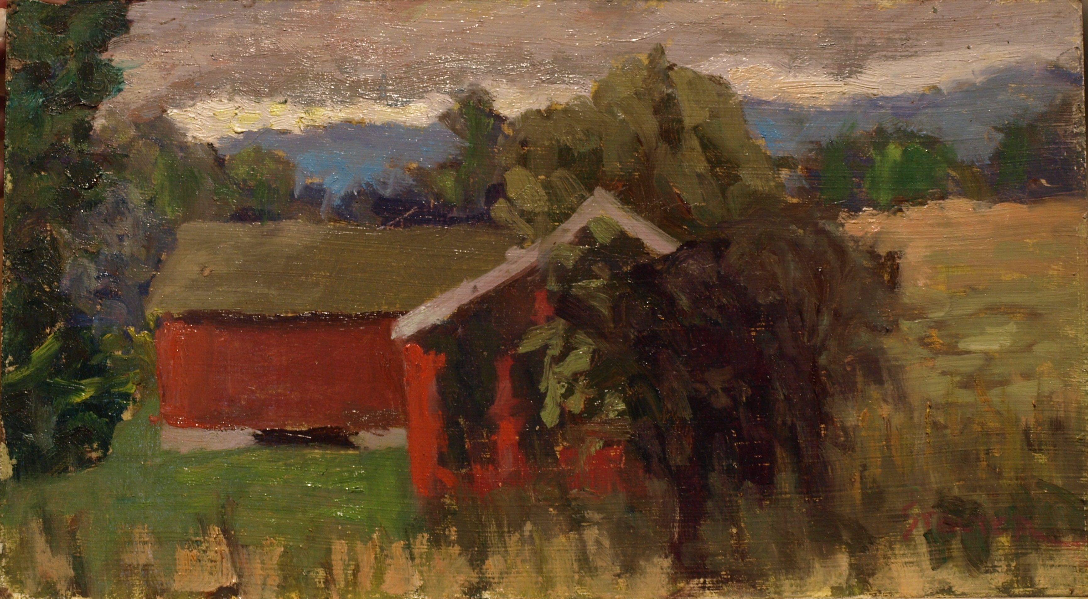 Summer Day -- Osborne's, Oil on Panel, 8 x 14 Inches, by Richard Stalter, $220