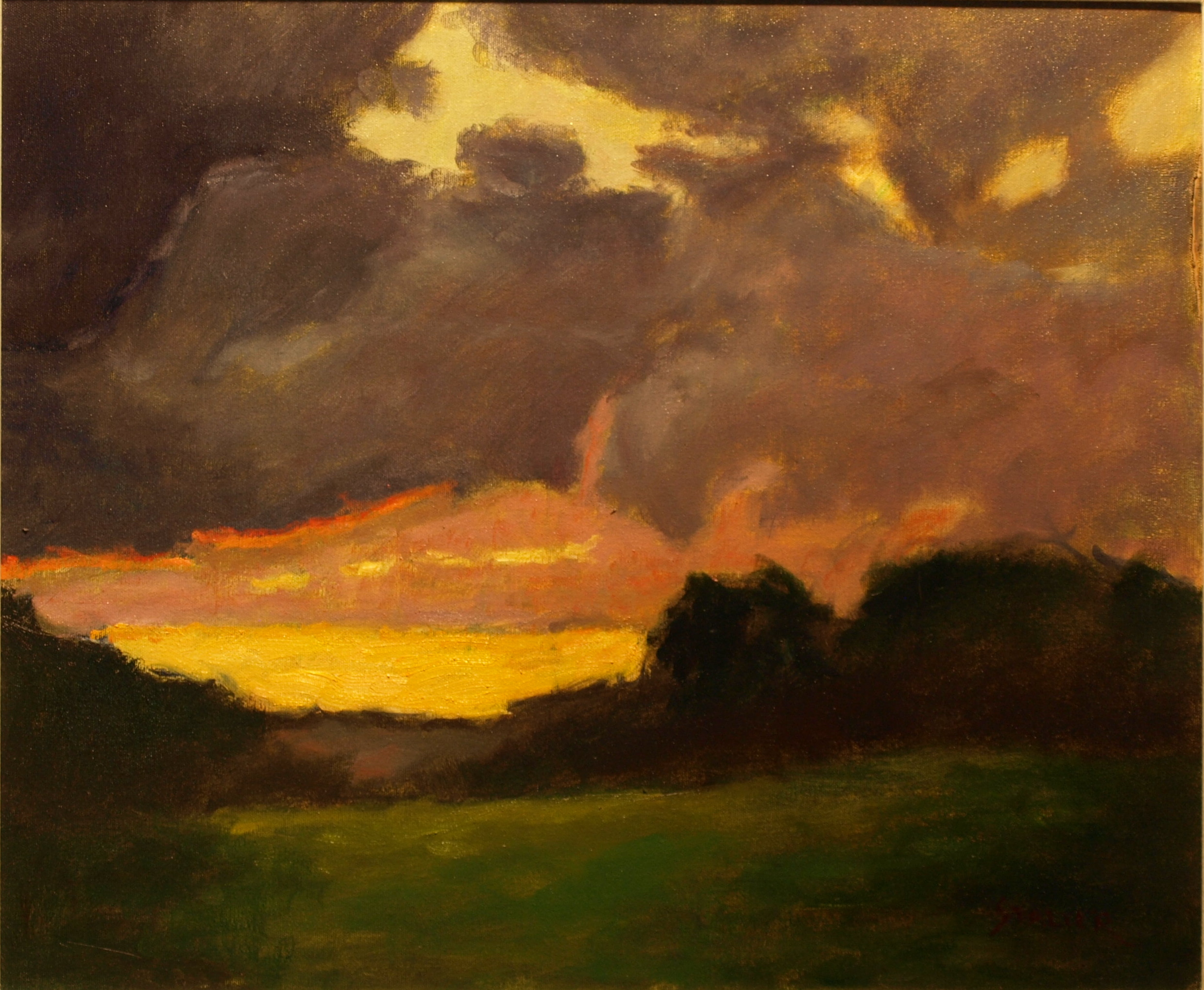 Last Light, Oil on Canvas, 20 x 24 Inches, by Richard Stalter, $650