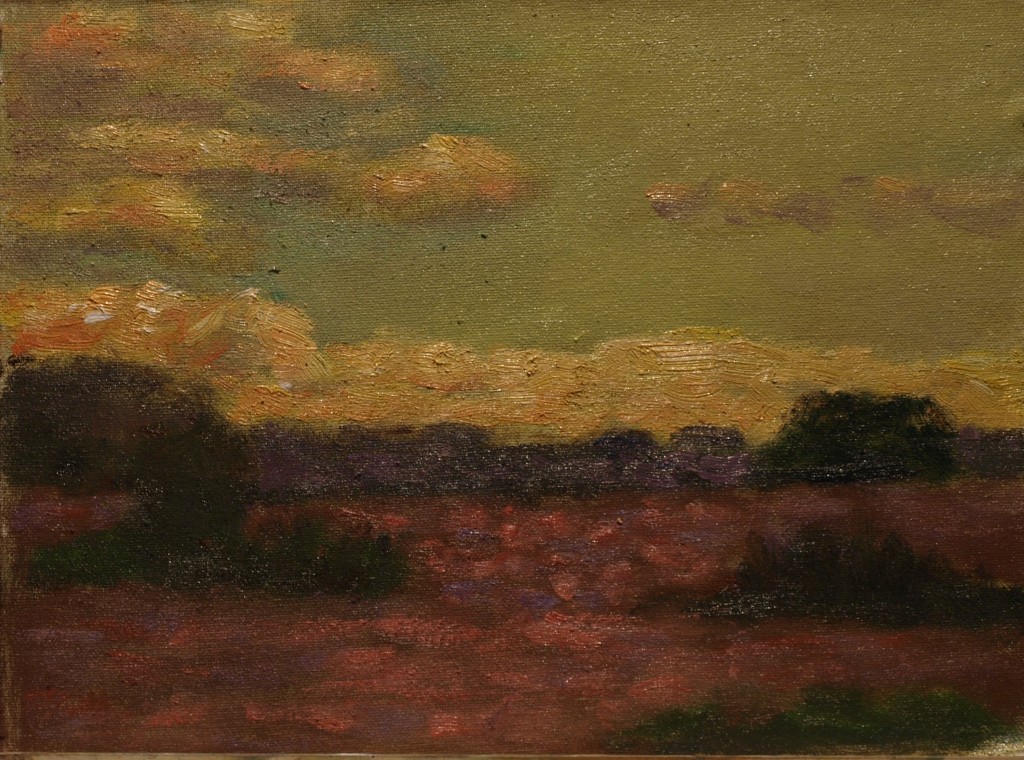 Red Grasses, Oil on Canvas on Panel, 9 x 12 Inches, by Richard Stalter, $220