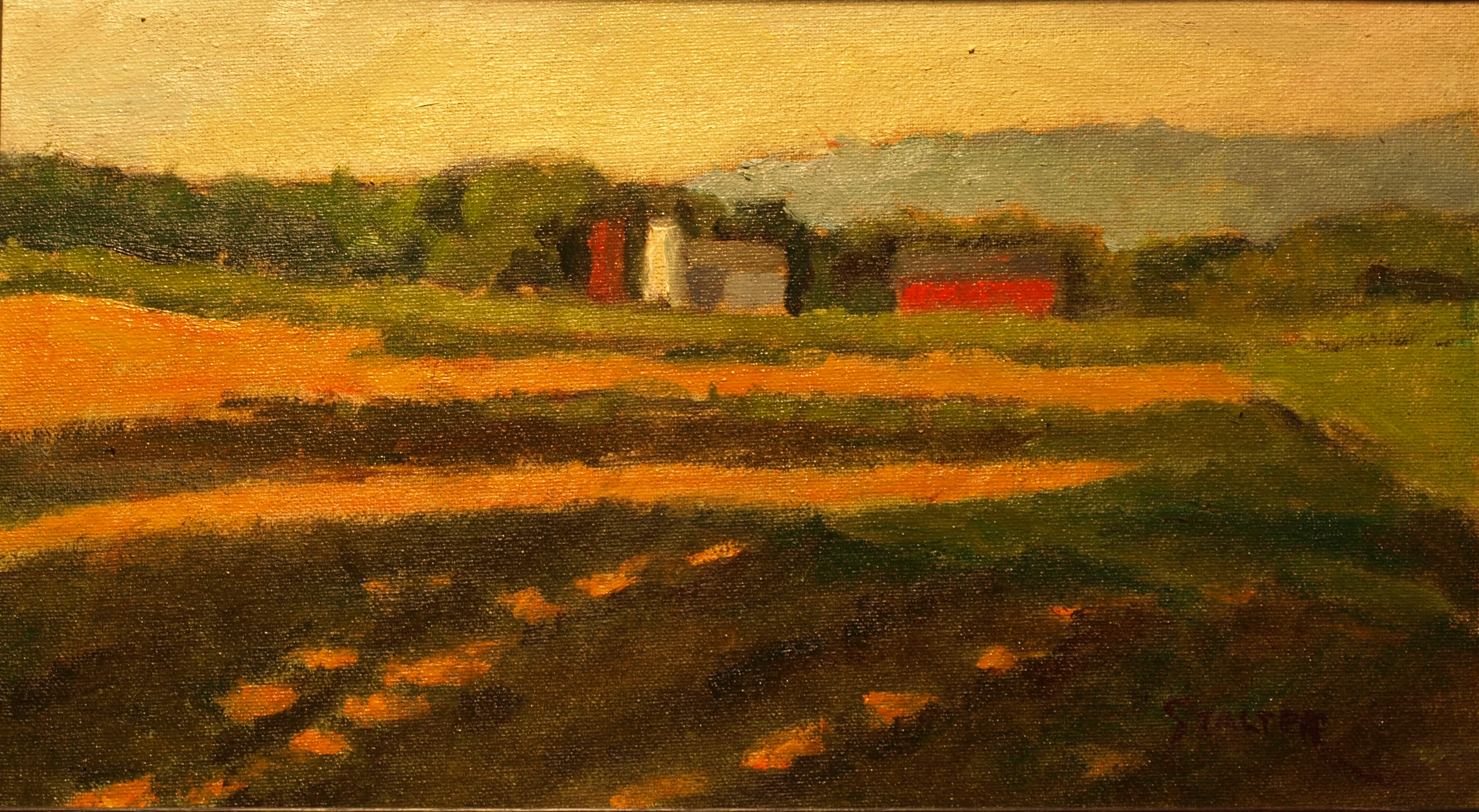 Late Afternoon Light, Oil on Canvas on Panel, 8 x 14 Inches, by Richard Stalter, $225