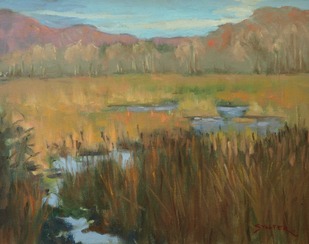 Austin's Marsh - Autumn, Oil on Canvas, 16 x 20 Inches, by Richard Stalter, $400