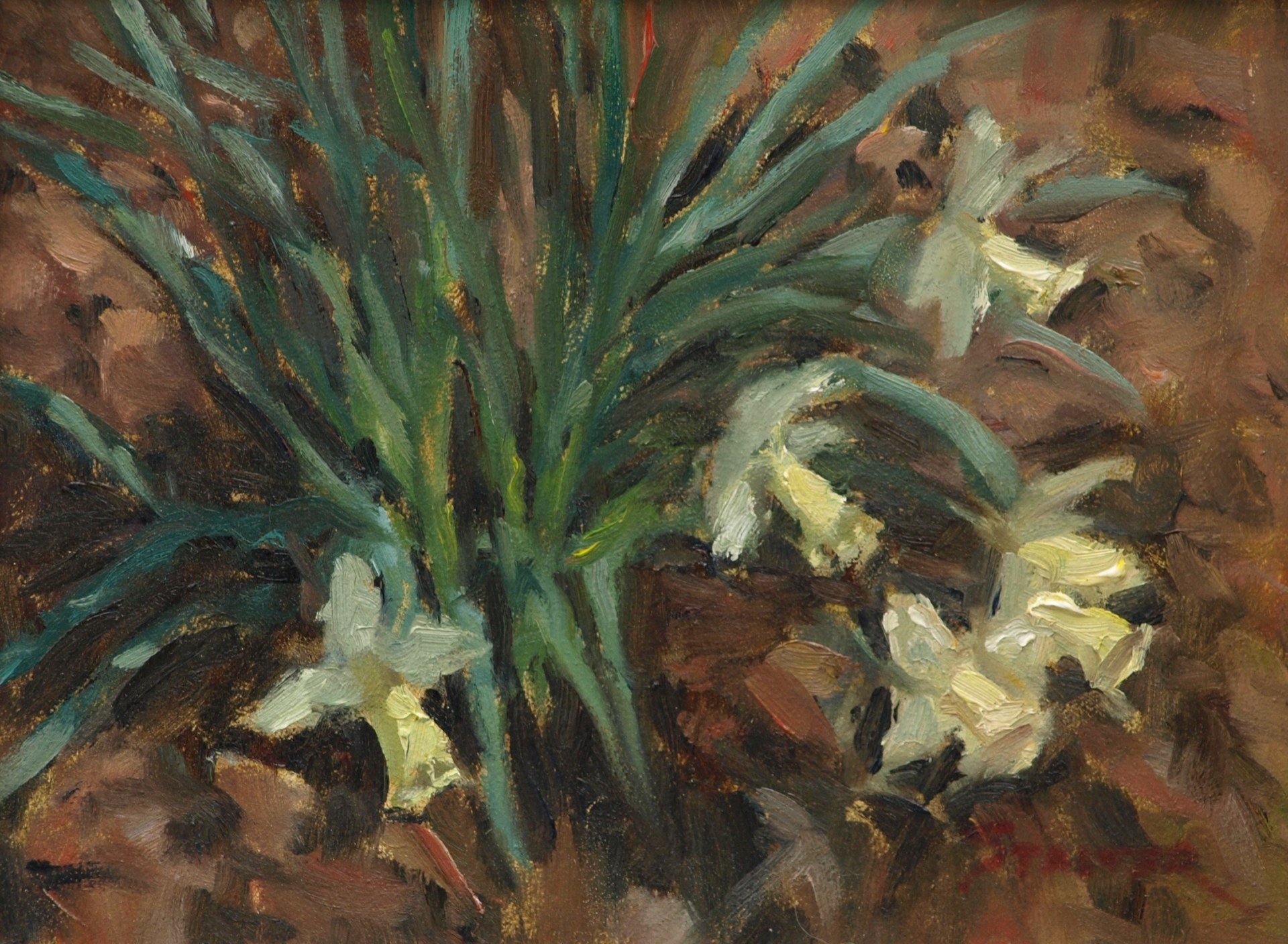 Daffodils, Oil on Panel, 9 x 12 Inches, by Richard Stalter, $225