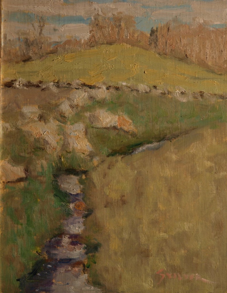 Early Spring Sunshine, Oil on Panel, 9 x 12 Inches, by Richard Stalter, $225