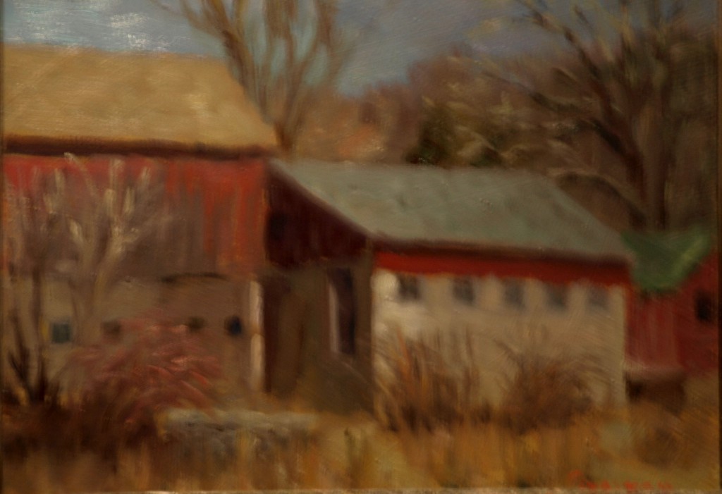 Farm on Mud Pond Road, Oil on Panel, 9 x 12 Inches, by Richard Stalter, $225