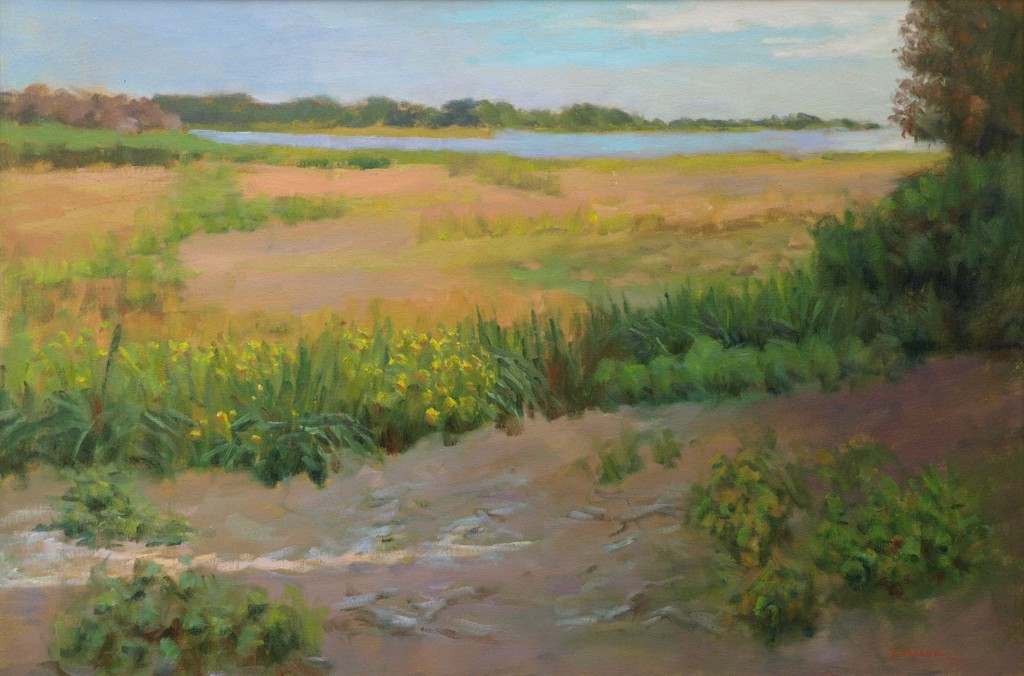Late Afternoon - Barn Island, Oil on Canvas, 24 x 36 Inches, by Richard Stalter, $850