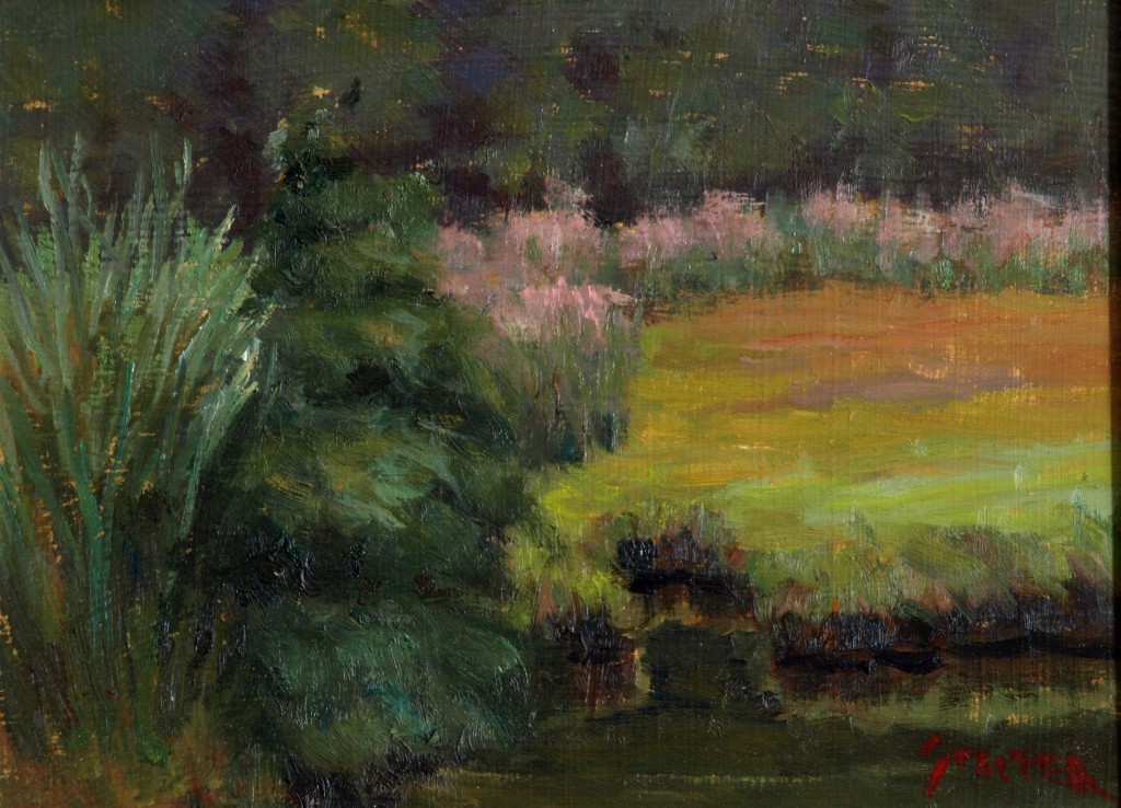 Marsh Flowers, Oil on Panel, 9 x 12 Inches, by Richard Stalter, $225
