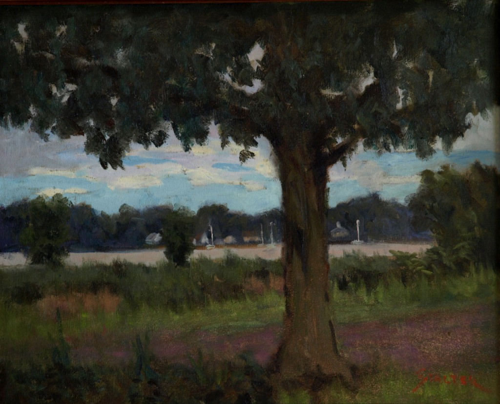 Mystic Shoreline, Oil on Canvas, 16 x 20 Inches, by Richard Stalter, $425