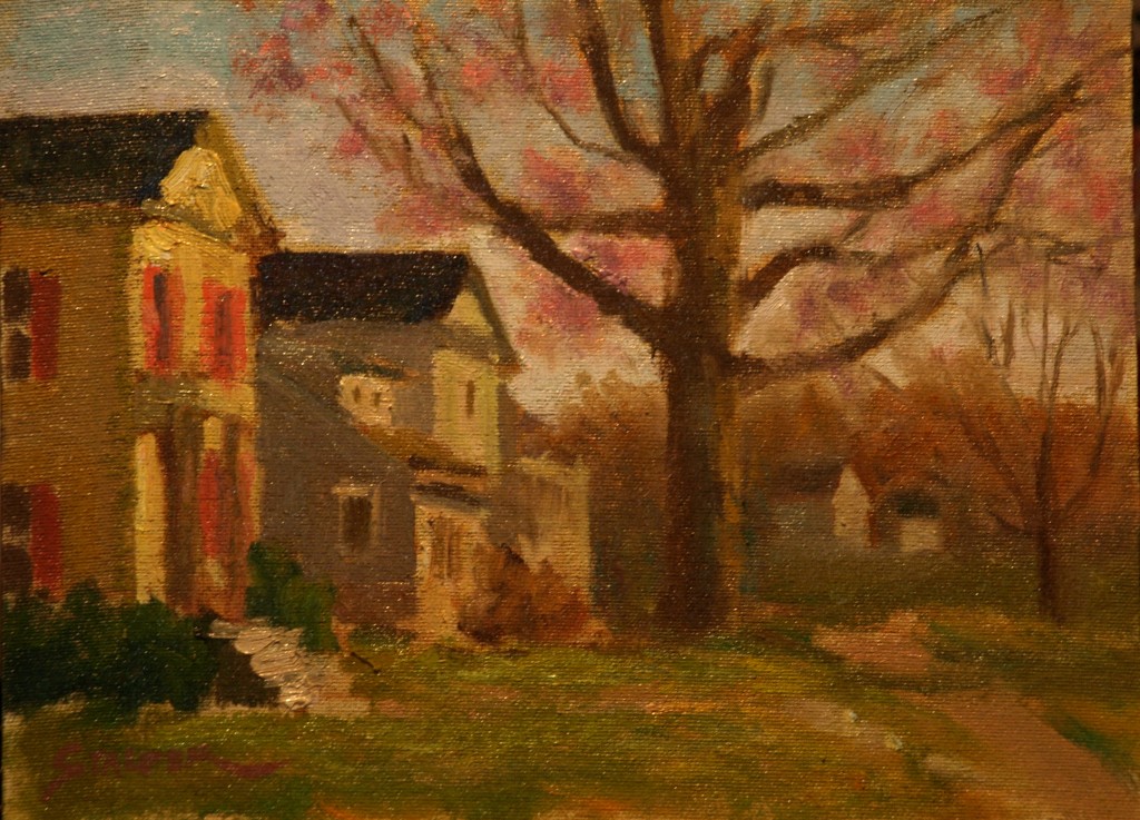 Autumn Along the Green, Oil on Canvas on Panel, 9 x 12 Inches, by Richard Stalter, $225