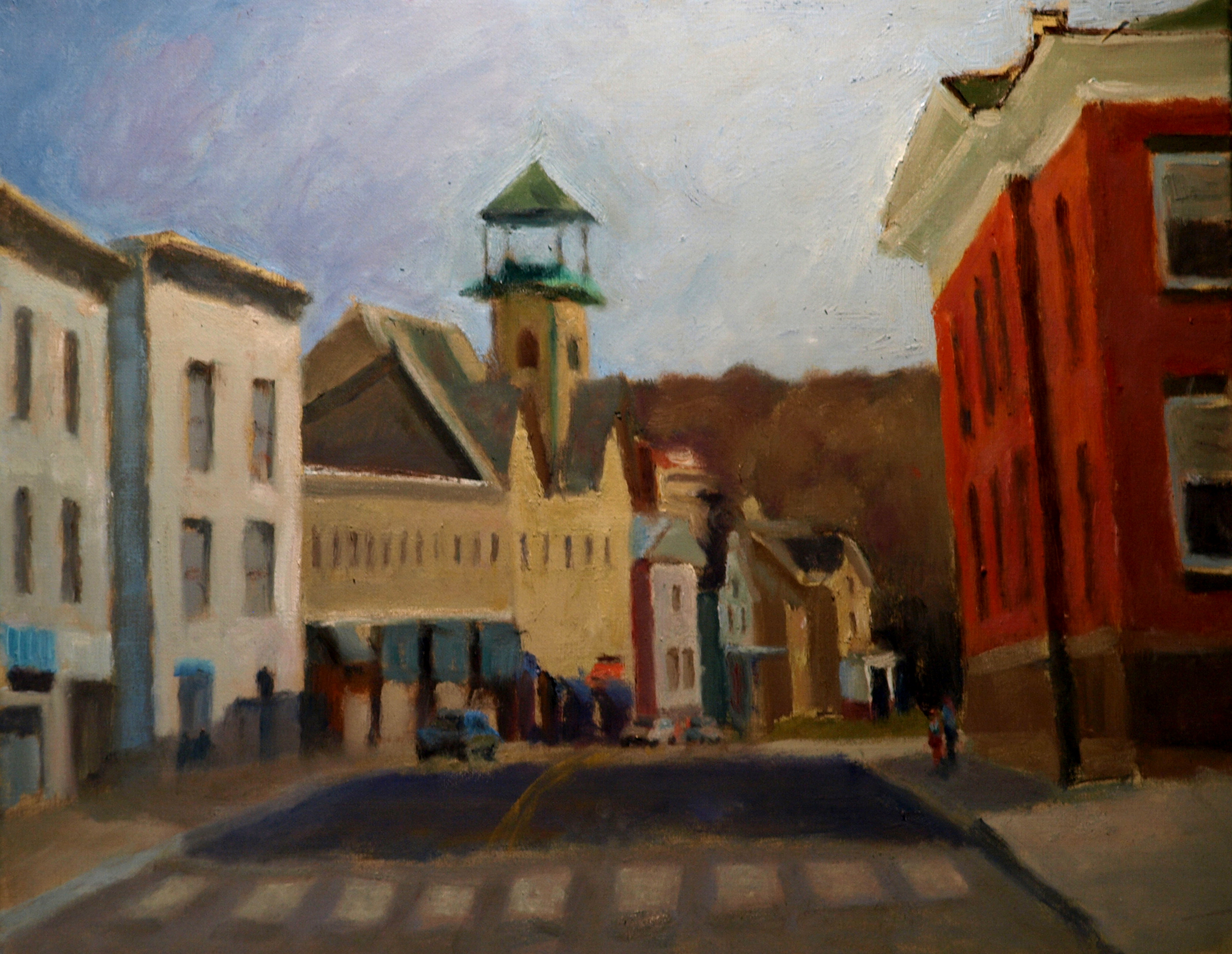 Bank Street, Oil on Canvas, 20 x 24 inches, by Richard Stalter, $650