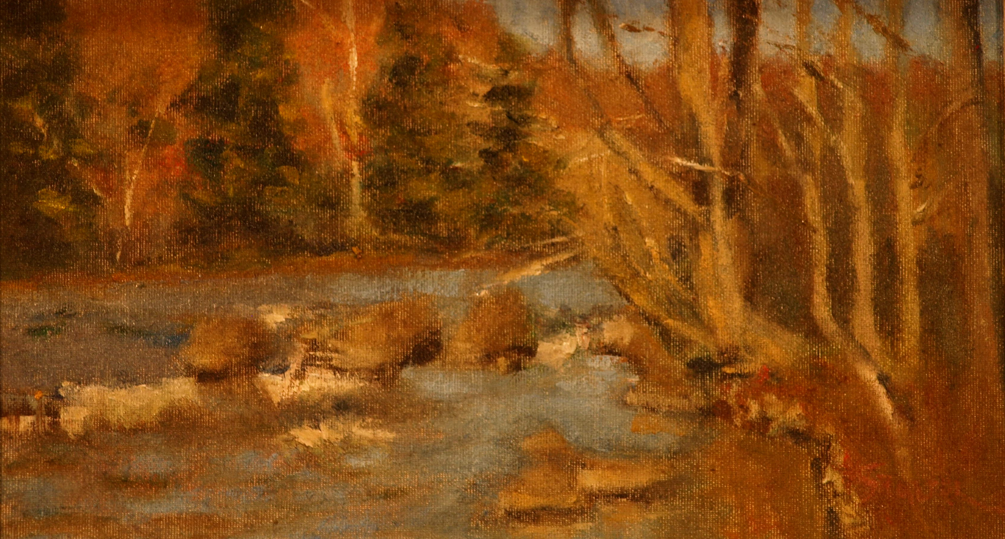 Housatonic Rapids, Oil on Canvas on Panel, 8 x 14 Inches, by Richard Stalter, $225