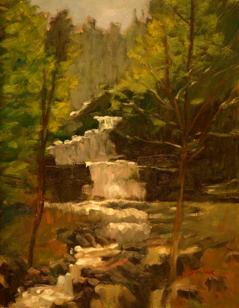 Kent Falls, Oil on Canvas, 20 x 16 Inches, by Richard Stalter, $450
