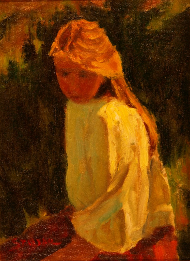 Lauren, Oil on Canvas on Panel, 12 x 9 Inches, by Richard Stalter, $225