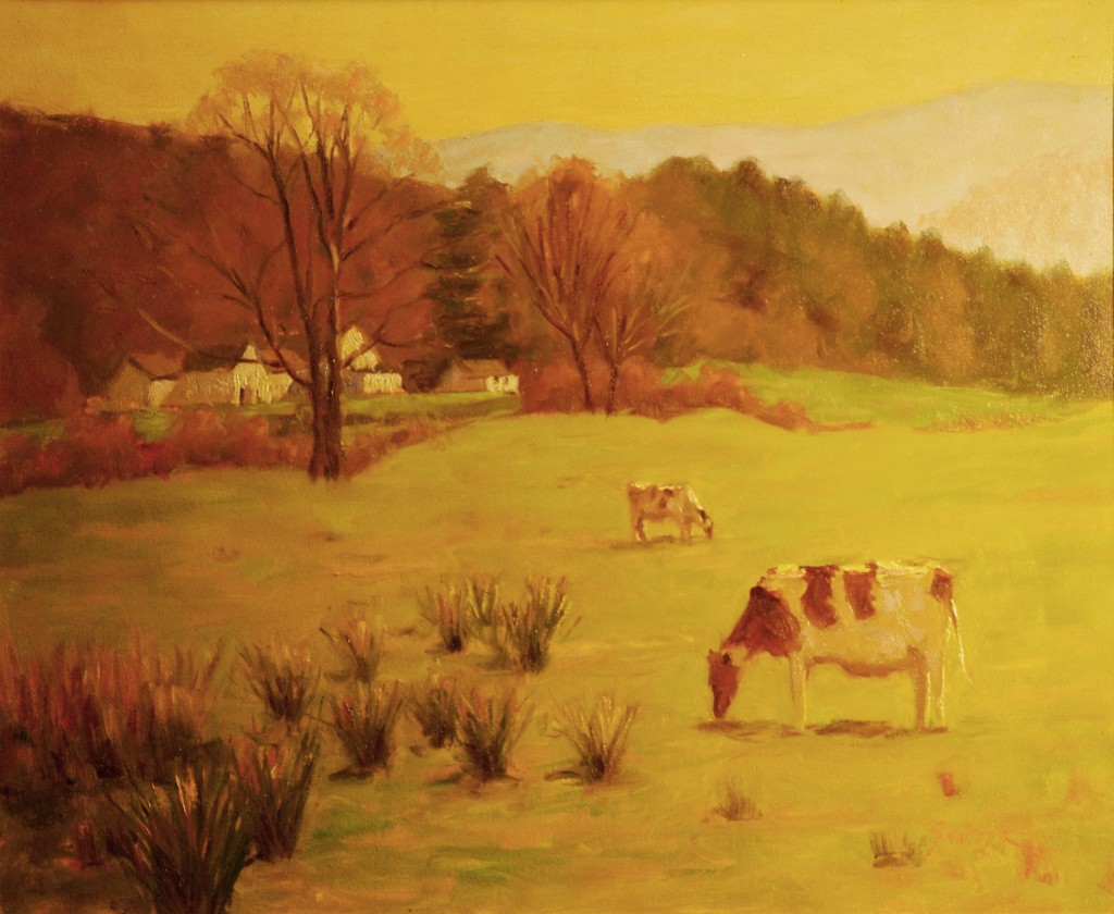 Pasture Near Kent, Oil on Canvas, 20 x 24 Inches, by Richard Stalter, $850