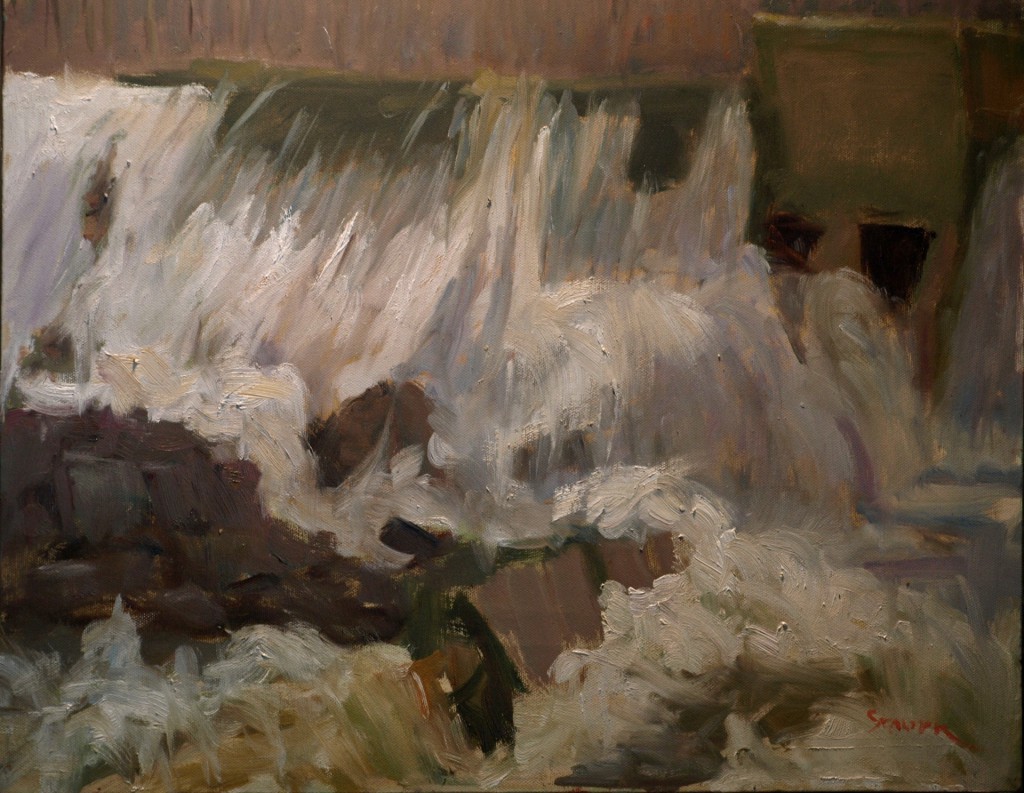 Spring Torrents, Oil on Canvas, 16 x 20 Inches, by Richard Stalter, $425