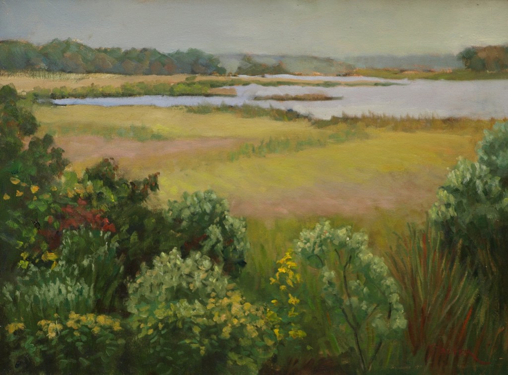 Summer - Barn Island, Oil on Canvas, 18 x 24 Inches, by Richard Stalter, $650